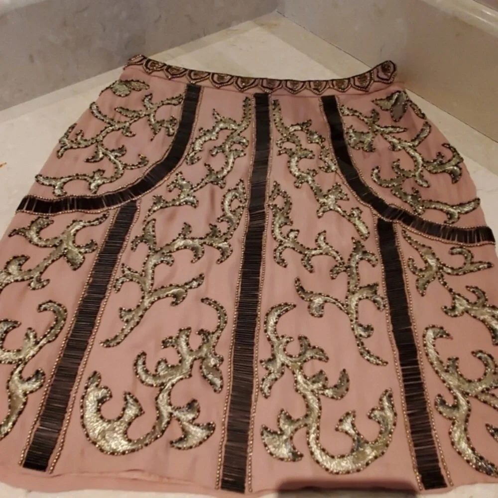 Renzo + Kai silk beaded skirt NWT